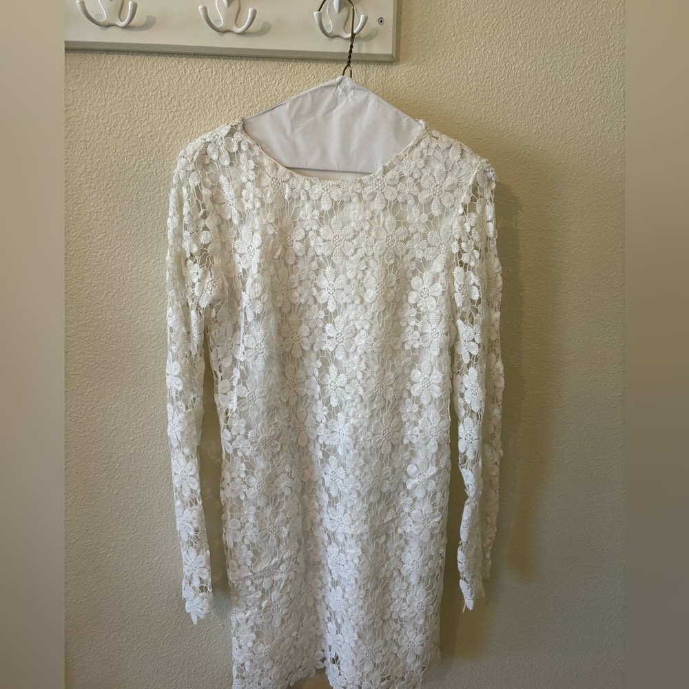 oh my love white crochet dress